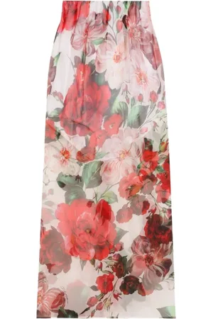 Dolce & Gabbana Femme, Jupes, Multicolore, Taille: 38 FR Jupe Blanche Semi-Transparente Droite