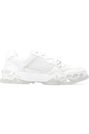 Jimmy Choo Homme, Chaussures, Blanc, Taille: 41 EU Baskets en Cuir Blanc Aw23