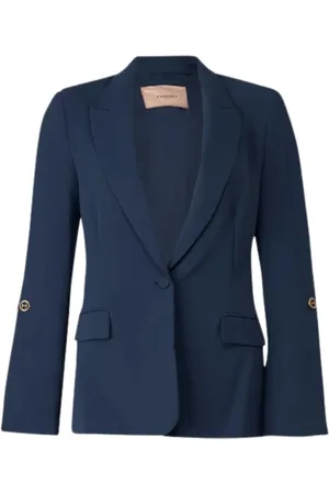 Twin-Set Femme, Vestes, Bleu, Taille: 44 FR Veste Blazer Bleu Foncé
