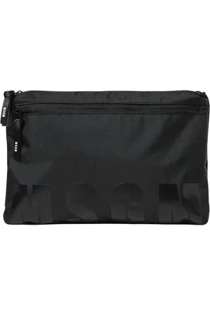 Msgm Homme, Sacs, Noir, Taille: ONE Size Sac en Nylon avec Logo Élégant Accessoire Fonctionnel