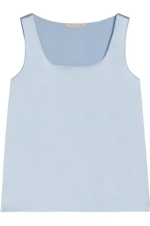 pennyblack Femme, Tops, Bleu, Taille: 34 FR Haut en Soie Panfilo, Bleu, Sans Manches