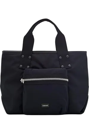 SACAI Homme, Sacs, Noir, Taille: ONE Size Sac Fourre-tout en Nylon Noir avec Fermeture Éclair