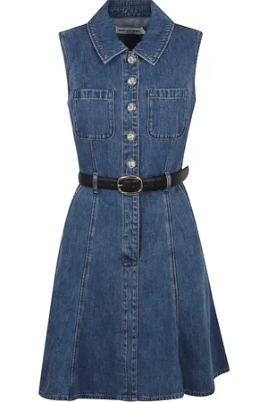 Self-Portrait Femme, Robes, Bleu, Taille: 40 FR Robe Élégante Bleue pour Femmes