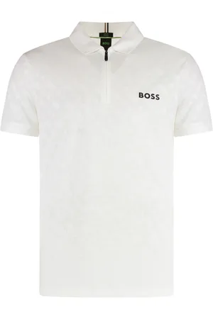 HUGO BOSS Homme, Tops, Blanc, Taille: 2XL Polo Slim Fit en Tissu Technique