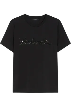 Max Mara Femme, Tops, Noir, Taille: 36 FR T-shirt en Jersey de Coton Vello Noir