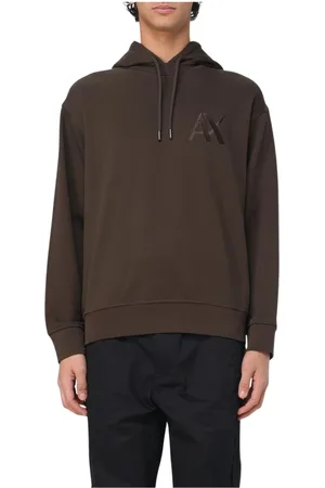 Armani Exchange Homme, Sweatshirts et sweats à capuche, Brun, Taille: S Sweat à Capuche Classique Marron avec Logo