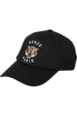 Kenzo Homme, Accessoires, Noir, Taille: ONE Size Casquette Tête de Tigre Élégante Noire