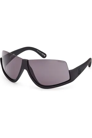 Moncler Unisex, Accessoires, Noir, Taille: ONE Size Lunettes de soleil élégantes en noir brillant/gris foncé