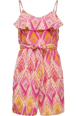ONLY Femme, Combinaisons et Ensembles, Multicolore, Taille: 40 FR Grenade Rose Combinaison en Polyester Ceinturée