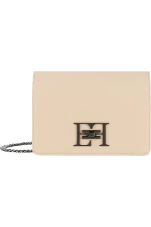 Elisabetta Franchi Femme, Sacs, , Taille: ONE Size Sac Bandoulière Crème avec Bandoulière Chaîne