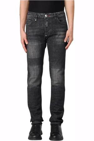Philipp Plein Homme, Jeans, Gris, Taille: W31 Jean Slim Fit Délavé Gris