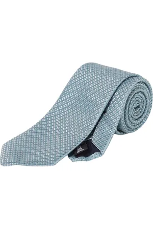 Emporio Armani Homme, Accessoires, Bleu, Taille: ONE Size Cravate Bleue à Motif Géométrique