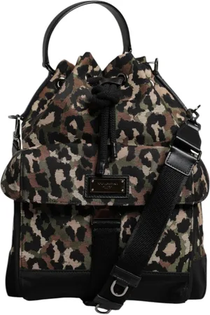 Dolce & Gabbana Femme, Sacs, Multicolore, Taille: ONE Size Sac Seau Épaule Coton Léopard