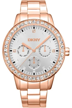 DKNY Femme, Accessoires, Jaune, Taille: ONE Size Élégante Montre Chronographe à Quartz avec Fermoir Deployante