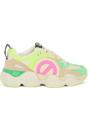 No Name Femme, Chaussures, Multicolore, Taille: 36 EU Baskets vertes et jaunes pour femmes