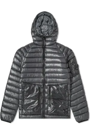 C.P. Company Homme, Vestes, Gris, Taille: S Doudoune Grise avec Capuche