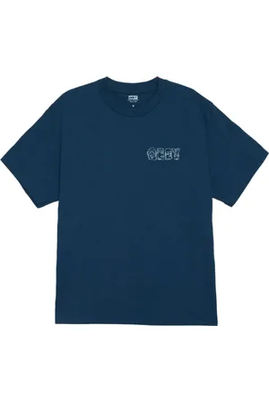 Obey Homme, Tops, Bleu, Taille: L Choses Abstraites Tee T-shirt Bleu en Coton