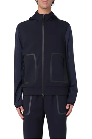Peuterey Homme, Vestes, Bleu, Taille: 2XL Manteau Long Moderne avec Détails Élégants
