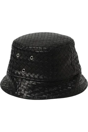 Bottega Veneta Homme, Accessoires, Noir, Taille: S Chapeau Seau en Cuir Noir