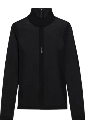 Helmut Lang Femme, Tops, Noir, Taille: 38 FR T-shirt à manches longues col roulé noir