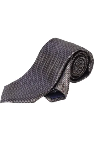 Michael Kors Homme, Accessoires, Brun, Taille: ONE Size Cravate Bleue à Motif Géométrique