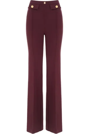Elisabetta Franchi Femme, Pantalons, Rouge, Taille: 42 FR Pantalon Large
