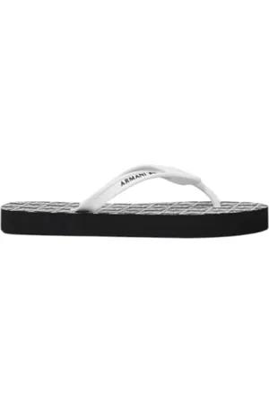 Armani Exchange Femme, Chaussures, Noir, Taille: 37 EU Tongs en Caoutchouc Noir pour Femmes