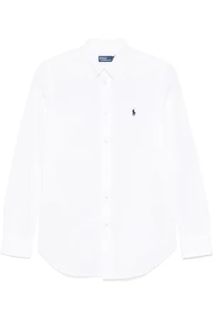 Ralph Lauren Femme, Blouses et Chemises, Blanc, Taille: 34 FR Chemise Popeline Mélange de Coton