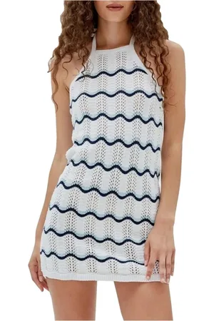 Guess Femme, Robes, Bleu, Taille: 36 FR Robe Multicolore et Élégante avec Logo