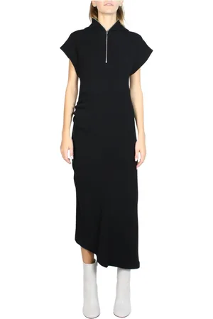 MALLONI Femme, Robes, Noir, Taille: 36 FR Robe Midi Noire à Manches Courtes