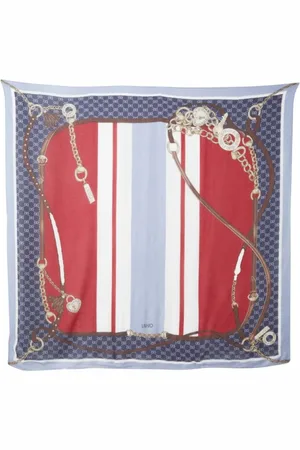 Liu Jo Femme, Accessoires, Multicolore, Taille: ONE Size Foulard Manhattan Imprimé Graphique Bleu