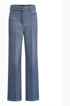MARELLA Femme, Jeans, Bleu, Taille: 40 FR Jean Large en Denim avec Clous