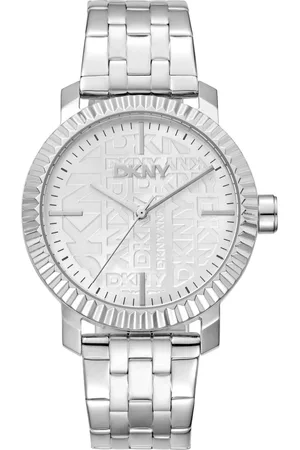 DKNY Femme, Accessoires, Gris, Taille: ONE Size Élégante Montre Analogique à Bracelet en Acier