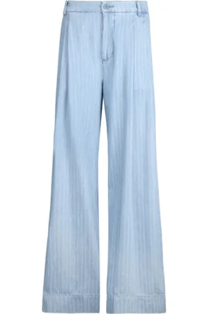 Liu Jo Femme, Pantalons, Bleu, Taille: 40 FR Pantalon large bleu poudré