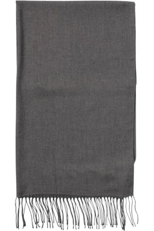 Emporio Armani Homme, Accessoires, Gris, Taille: ONE Size Écharpe Grise À Franges En Laine