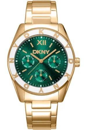 DKNY Femme, Accessoires, Jaune, Taille: ONE Size Elegant Quartz Analog Steel Watch