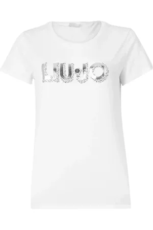 Liu Jo Femme, Tops, Blanc, Taille: 40 FR T-shirt Blanc en Coton avec Strass