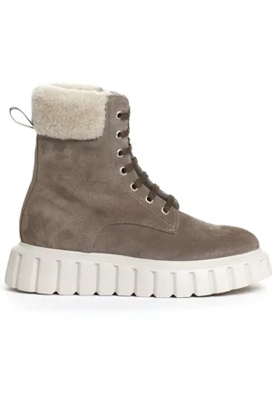 Voile blanche Femme, Chaussures, , Taille: 38 EU Bottines Cheville en Daim Gris avec Fausse Fourrure