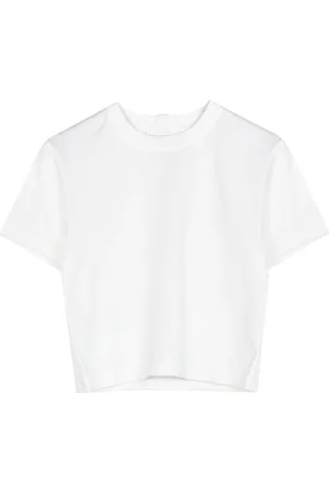 Helmut Lang Femme, Tops, Blanc, Taille: 36 FR T-shirt Blanc en Coton avec Logo Core