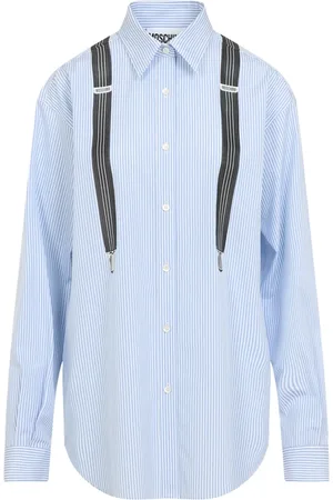 Moschino Femme, Blouses et Chemises, Bleu, Taille: 34 FR Chemise Bleue pour Femmes