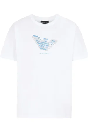 Emporio Armani Femme, Tops, Blanc, Taille: 40 FR Mélange Tissu Coton Polyester