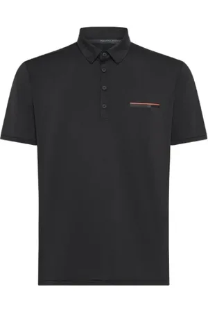 RRD Homme, Tops, Noir, Taille: M Polo Noir Oxford Détails Élégants