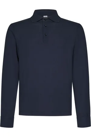 Malo Homme, Tops, Bleu, Taille: L Polo Bleu à Manches Longues