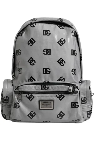 Dolce & Gabbana Unisex, Sacs, Gris, Taille: ONE Size Gris Noir Logo Plaque Sac à dos Sac