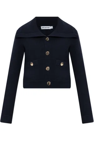 Self-Portrait Femme, Pulls, Bleu, Taille: 40 FR Gilet avec poches