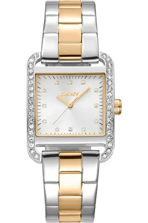 DKNY Femme, Accessoires, Gris, Taille: ONE Size Élégante Montre Analogique en Acier Inoxydable pour Femme