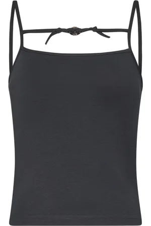 OTTOLINGER Femme, Tops, Noir, Taille: 36 FR Haut Noir avec Cordon et Anneau en Métal