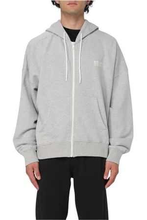Golden Goose Homme, Sweatshirts et sweats à capuche, Gris, Taille: M Sweat à capuche zippé coupe décontractée