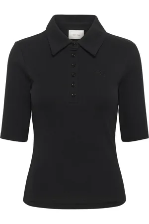 Gestuz Femme, Tops, Noir, Taille: 34 FR Polo Noir Manches Courtes