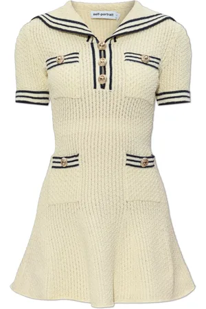 Self-Portrait Femme, Robes, Jaune, Taille: 42 FR Robe avec poches